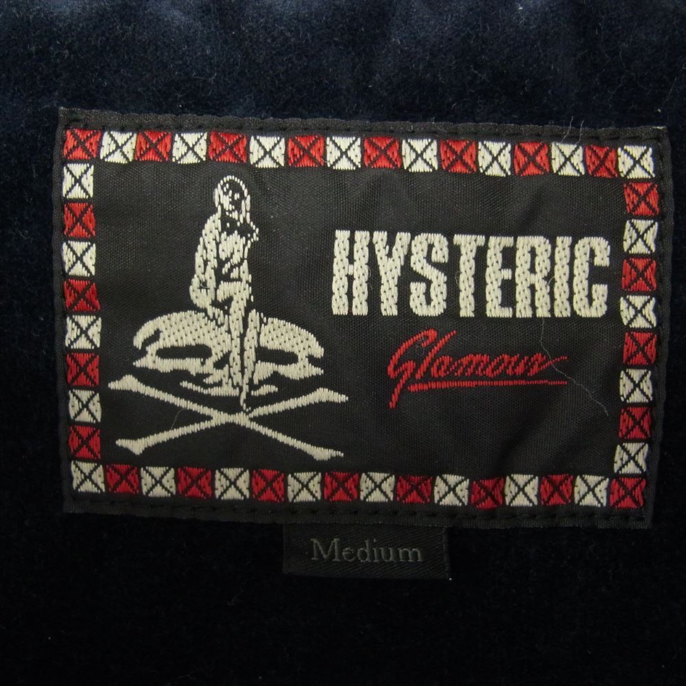 HYSTERIC GLAMOUR ヒステリックグラマー 0224AB02 WOMAN STAR ウーマン スター 刺繍 スカジャン ブルゾン  ネイビー系 M【中古】