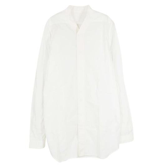 Rick Owens リックオウエンス 15AW RU15F7296-P ノーカラー Vネック 長袖 シャツ P素材 ホワイト系 S【中古】