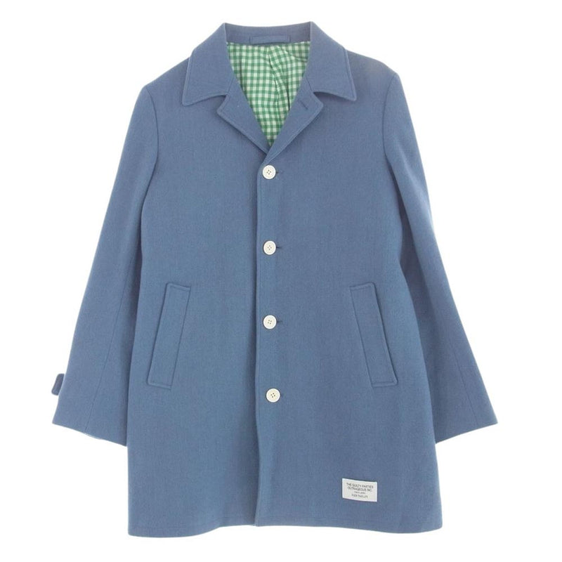 WACKO MARIA ワコマリア 13AW-BAL-11 × WOOLRICH ウールリッチ ウール チェスター バルカラー コート  ライトブルー系 M【中古】