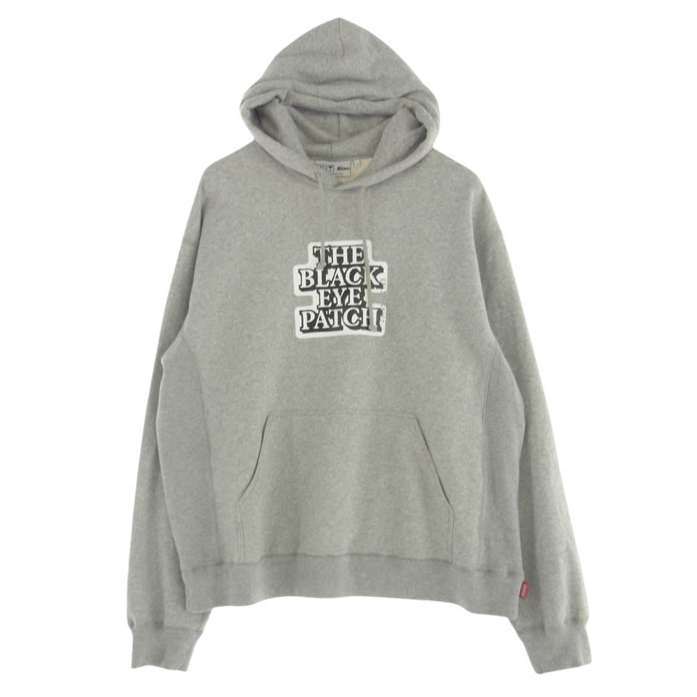 ブラックアイパッチ 21AW ロゴ プリント パーカー フーディー スウェット グレー系 L【中古】