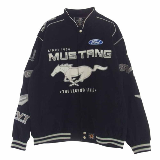 ジェーエイチ デザイン Ford Mustang Jacket フォード マスタング レーシング ジャケット スタジャン ブルゾン ブラック系 3XL【中古】