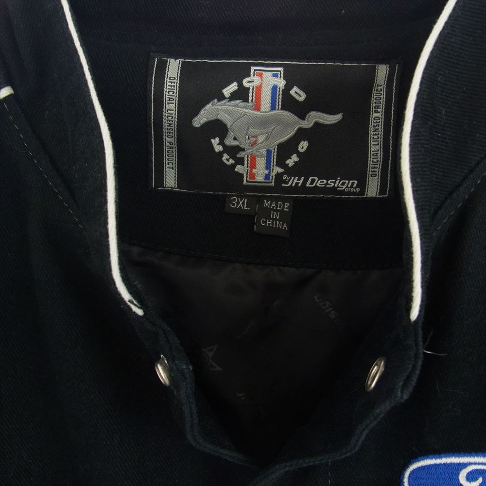 ジェーエイチ デザイン Ford Mustang Jacket フォード マスタング レーシング ジャケット スタジャン ブルゾン ブラック系 3XL【中古】