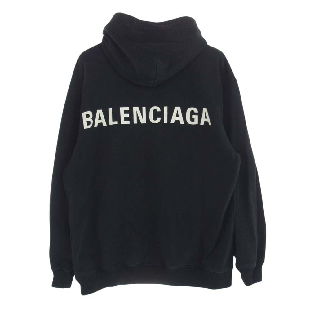 BALENCIAGA バレンシアガ 518215 TAV37 バックロゴ パーカー フーディー スウェット ブラック系 L【中古】