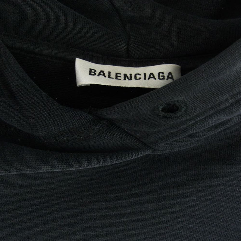 BALENCIAGA バレンシアガ 518215 TAV37 バックロゴ パーカー フーディー スウェット ブラック系 L【中古】