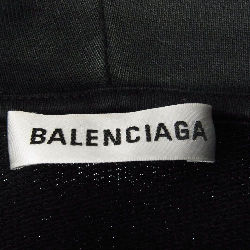 BALENCIAGA バレンシアガ 518215 TAV37 バックロゴ パーカー フーディー スウェット ブラック系 L【中古】