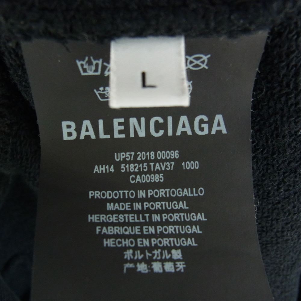 BALENCIAGA バレンシアガ 518215 TAV37 バックロゴ パーカー フーディー スウェット ブラック系 L【中古】