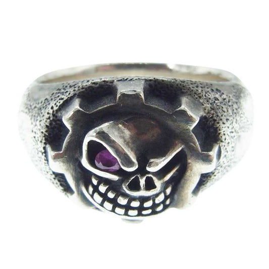 STARLIN GEAR スターリンギア ギャランティ付属 ギアフェイスリング w/ピンクサファイヤ シルバー系 24号【中古】