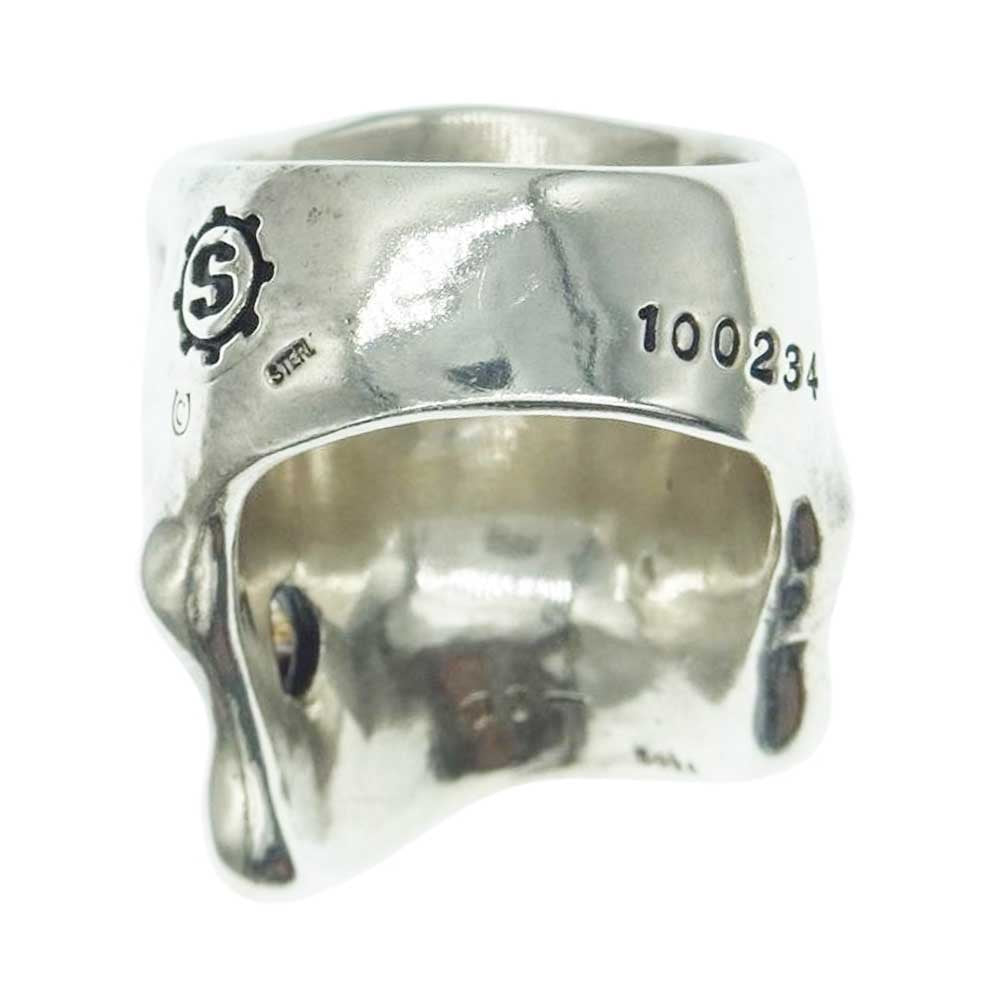 STARLIN GEAR スターリンギア ギャランティ付属 クレイジー カミカゼ パンチャーリング w/18K&ルビーシガー 天然ルビー 宝石鑑別書付き シルバー系 24号【中古】