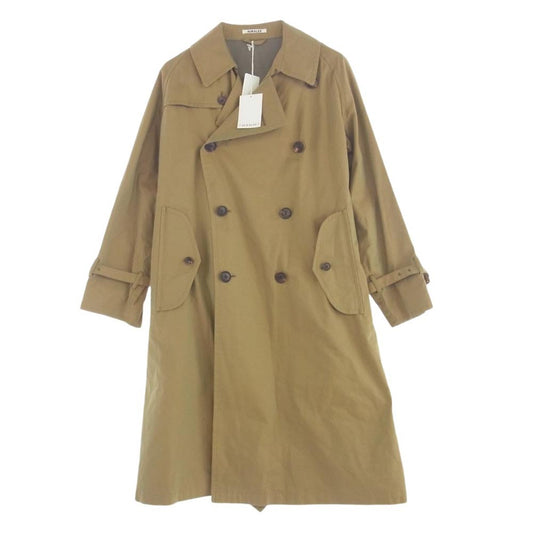 AURALEE オーラリー 18aw A8AC01CG FINX CHAMBRAY BIG TRENCH COAT フィンクス シャンブレー ビッグ トレンチコート ブラウン系 3【美品】【中古】