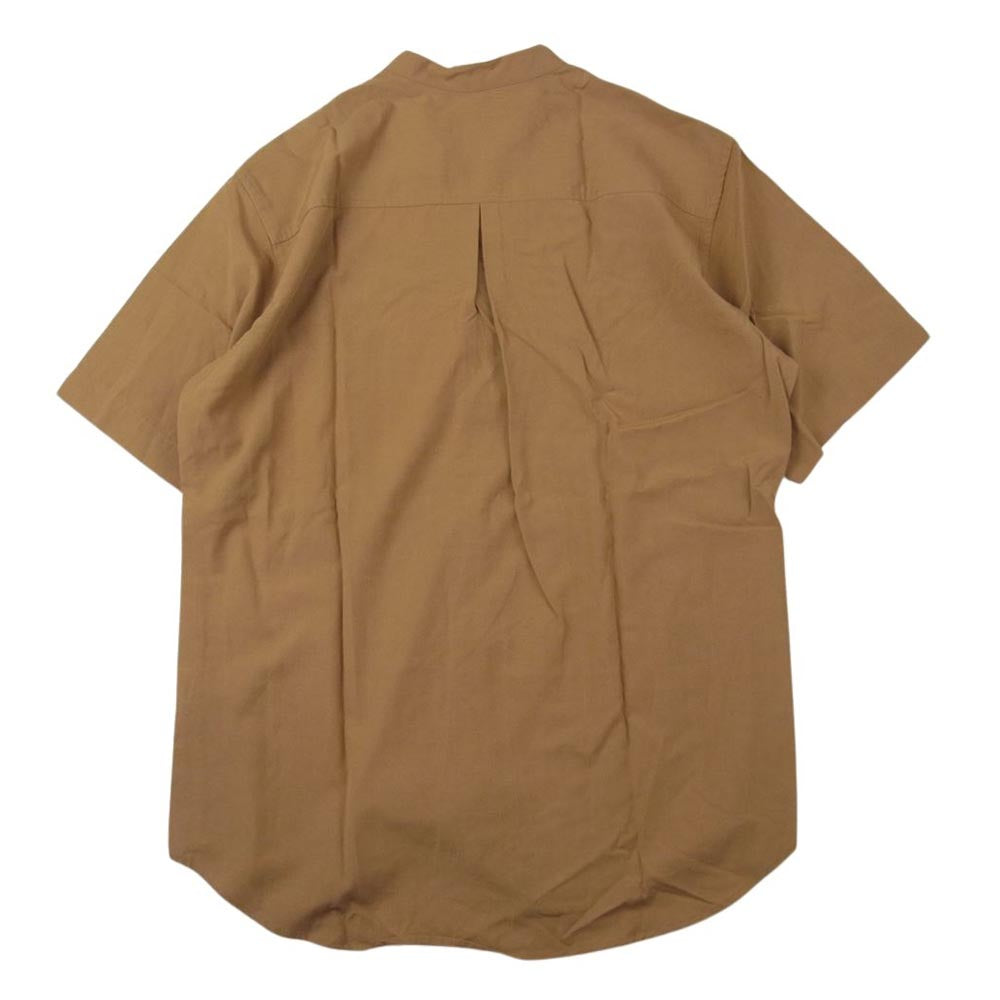 MR.OLIVE ミスターオリーブ M-20229 DRAPE RAYON レーヨン スタンド スキッパー 半袖 シャツ ベージュ系 L【中古】