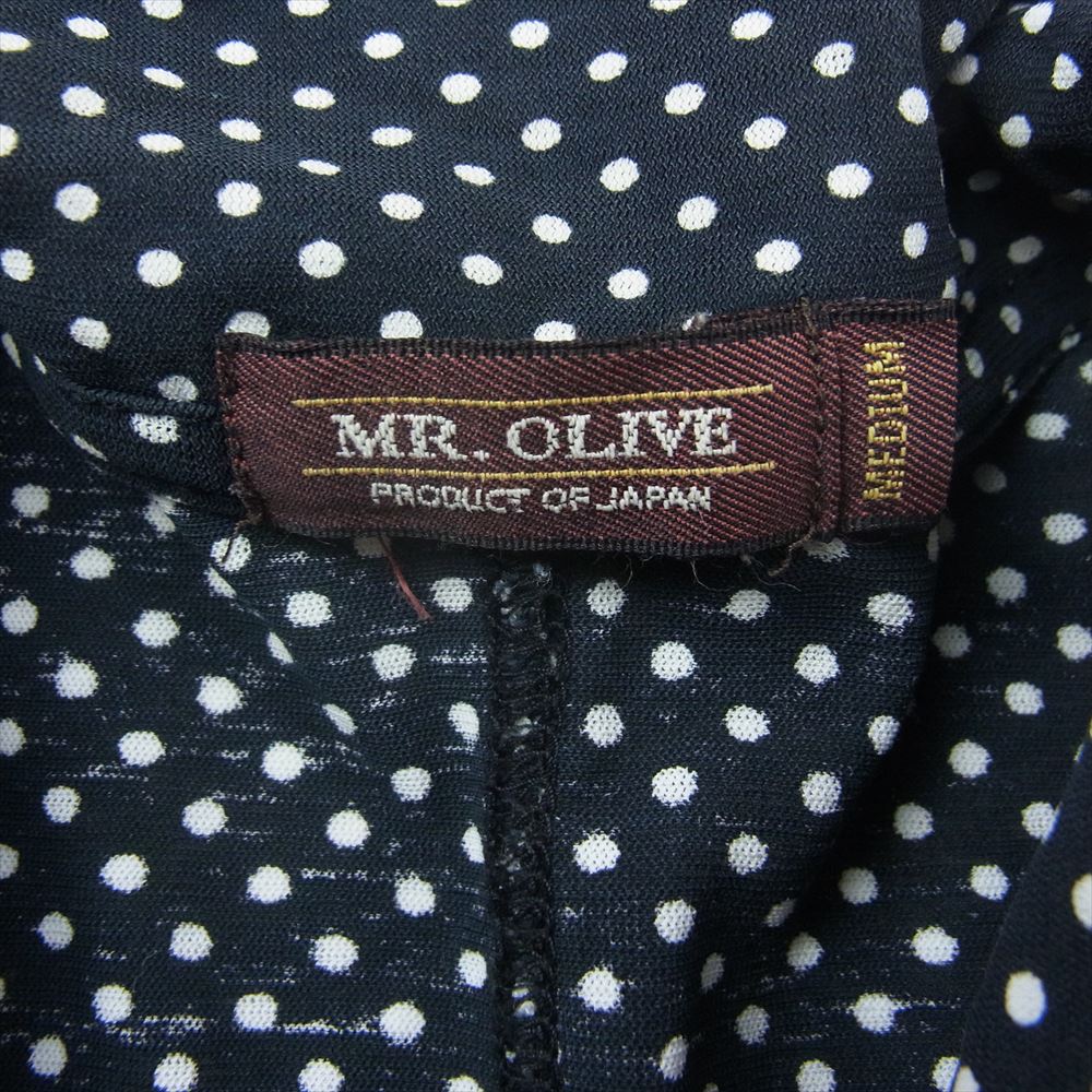 MR.OLIVE ミスターオリーブ ドット柄 半袖 シャツ ブラック系 M【中古】