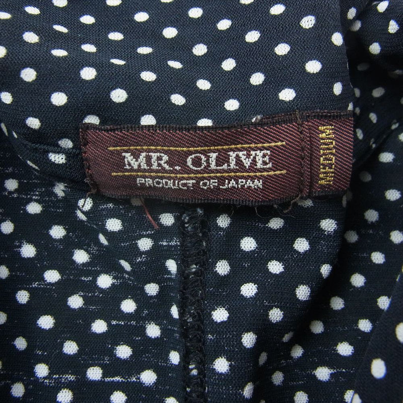 MR.OLIVE ミスターオリーブ ドット柄 半袖 シャツ ブラック系 M【中古】