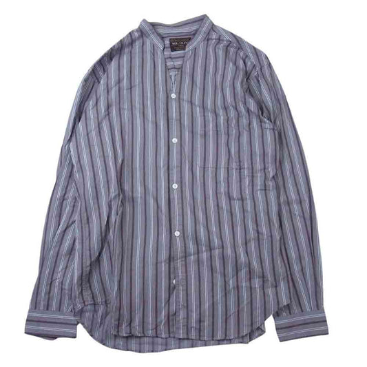 MR.OLIVE ミスターオリーブ M-20113 スタンド スキッパーシャツ ミスターオリーブ ストライプ 長袖 シャツ ブラウン系 L【中古】