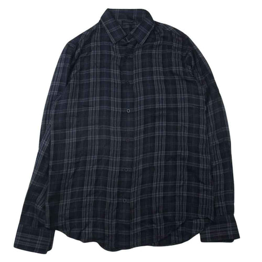 N.HOOLYWOOD エヌハリウッド 262-SH01 レーヨン チェック 長袖 シャツ ネイビー系 38【中古】
