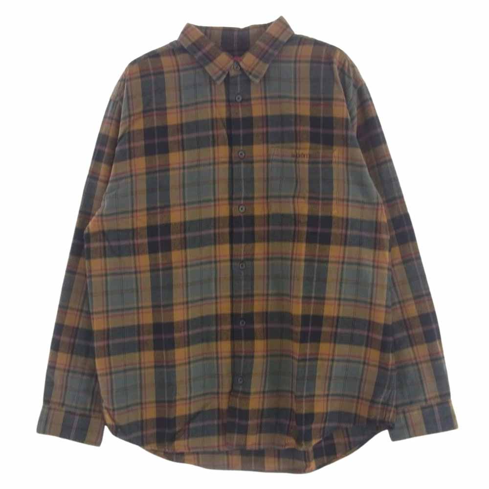 Supreme シュプリーム 22AW Plaid Flannel Shirt ロゴ刺繍 プライド フランネル 長袖 シャツ L【中古】