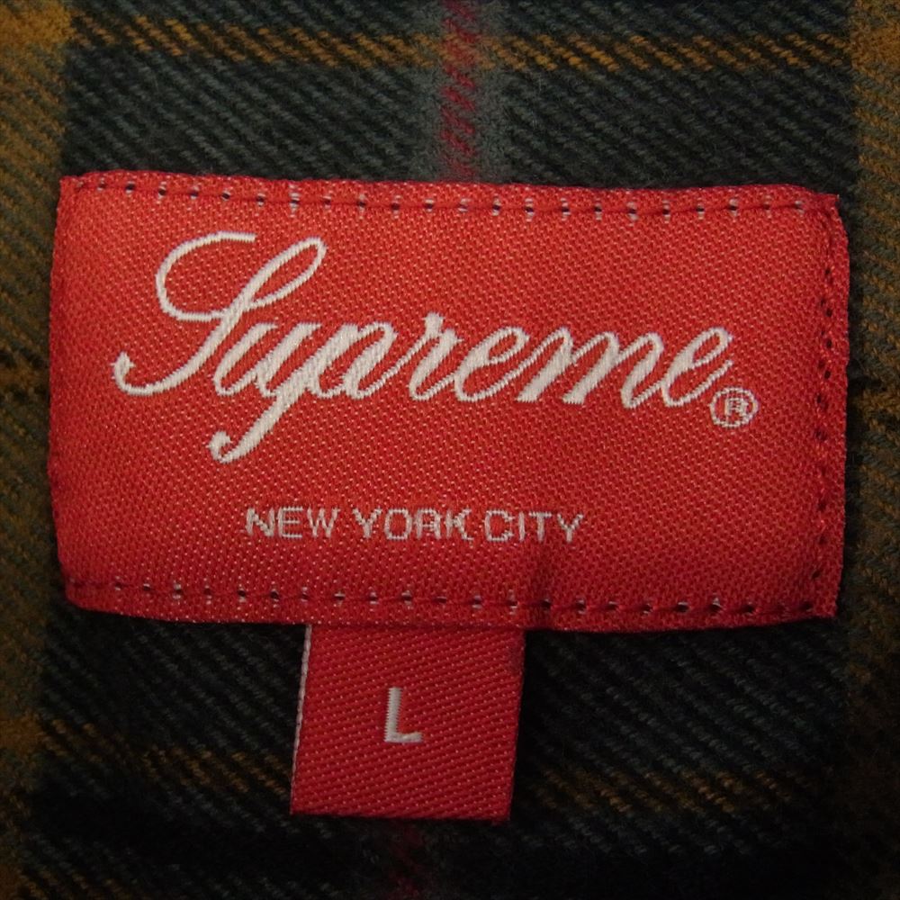 Supreme シュプリーム 22AW Plaid Flannel Shirt ロゴ刺繍 プライド フランネル 長袖 シャツ L【中古】