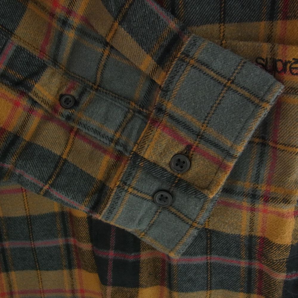 Supreme シュプリーム 22AW Plaid Flannel Shirt ロゴ刺繍 プライド フランネル 長袖 シャツ L【中古】