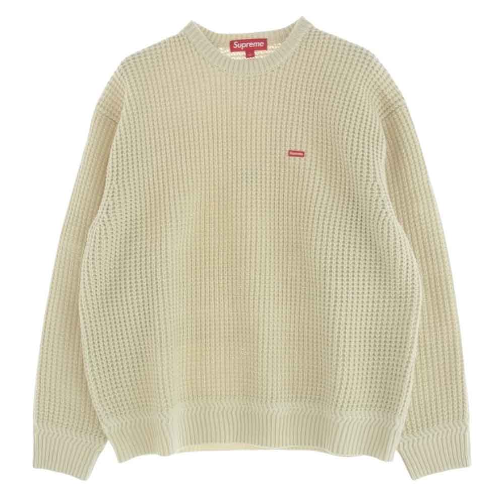 Supreme シュプリーム 24AW Waffle Small Box Sweater ワッフル スモール ボックス ロゴ セーター ニット オフホワイト系 L【極上美品】【中古】