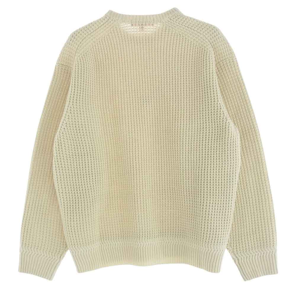 Supreme シュプリーム 24AW Waffle Small Box Sweater ワッフル スモール ボックス ロゴ セーター ニット オフホワイト系 L【極上美品】【中古】