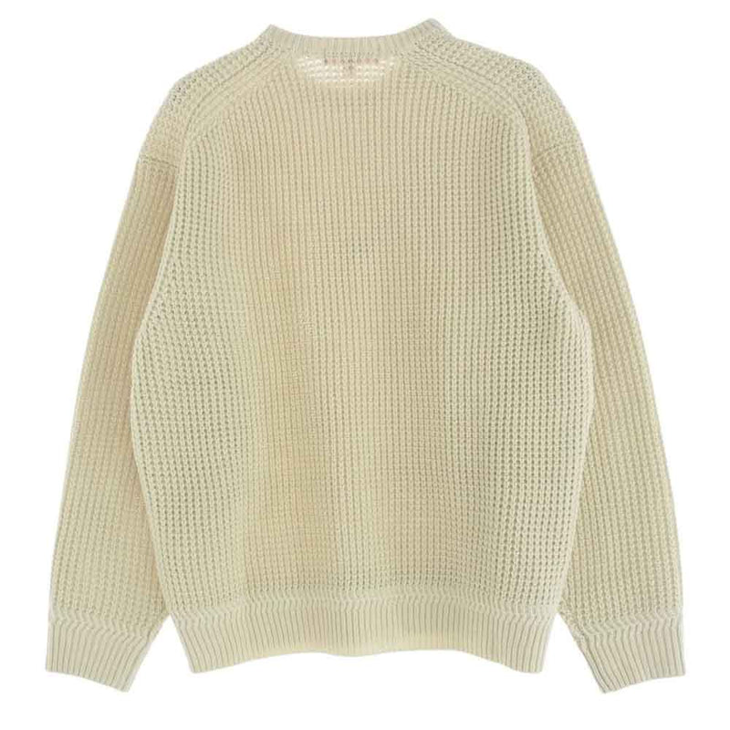 Supreme シュプリーム 24AW Waffle Small Box Sweater ワッフル スモール ボックス ロゴ セーター ニット オフホワイト系 L【極上美品】【中古】