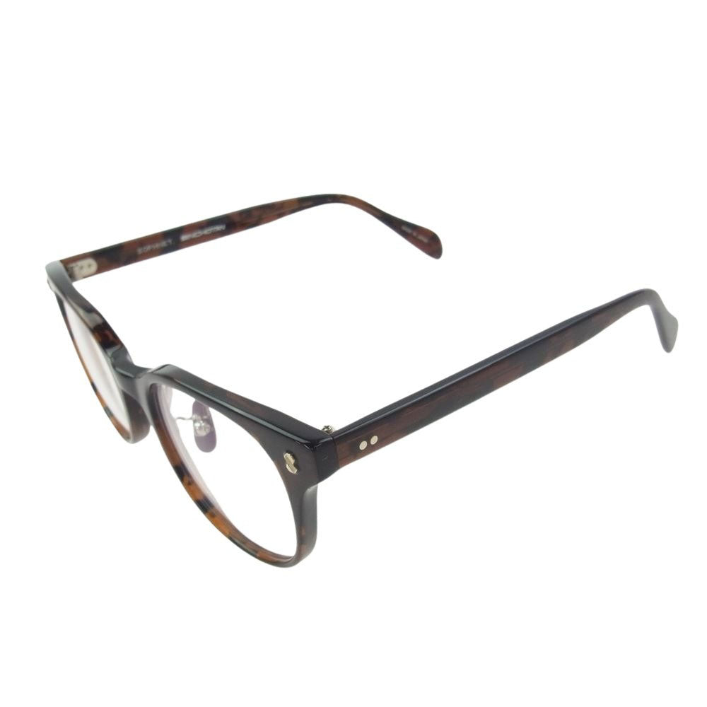 SOPHNET. ソフネット 23AW SOPH-232082 BINCHOTAN WELLINGTON GLASSES ウェリントン 眼鏡 メガネ アイウェア ブラウン系【美品】【中古】