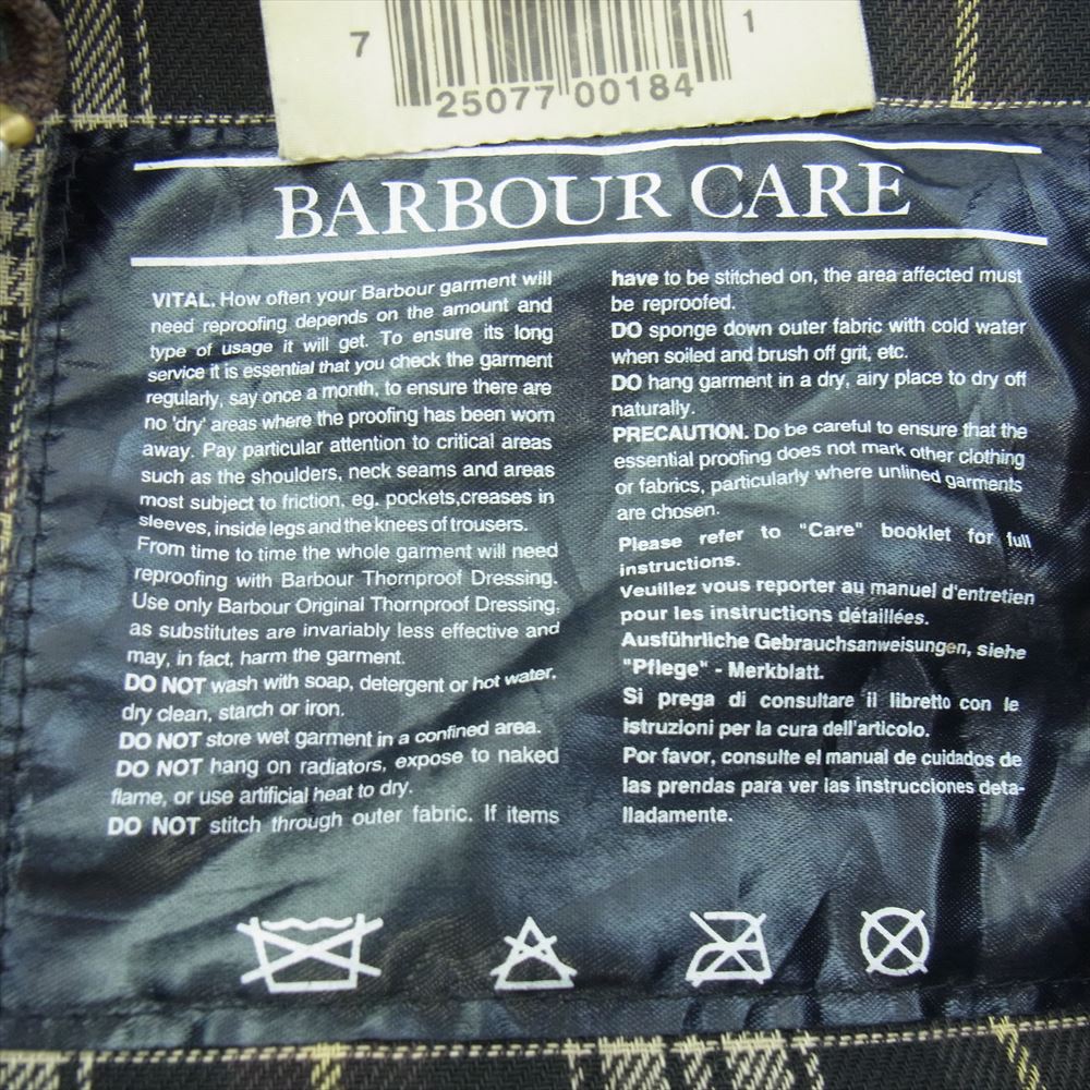 Barbour バブアー 96年製 3ワラント A150 BEAUFORT JACKET ビューフォート オイルド ジャケット  カーキ系 C46/117cm【中古】