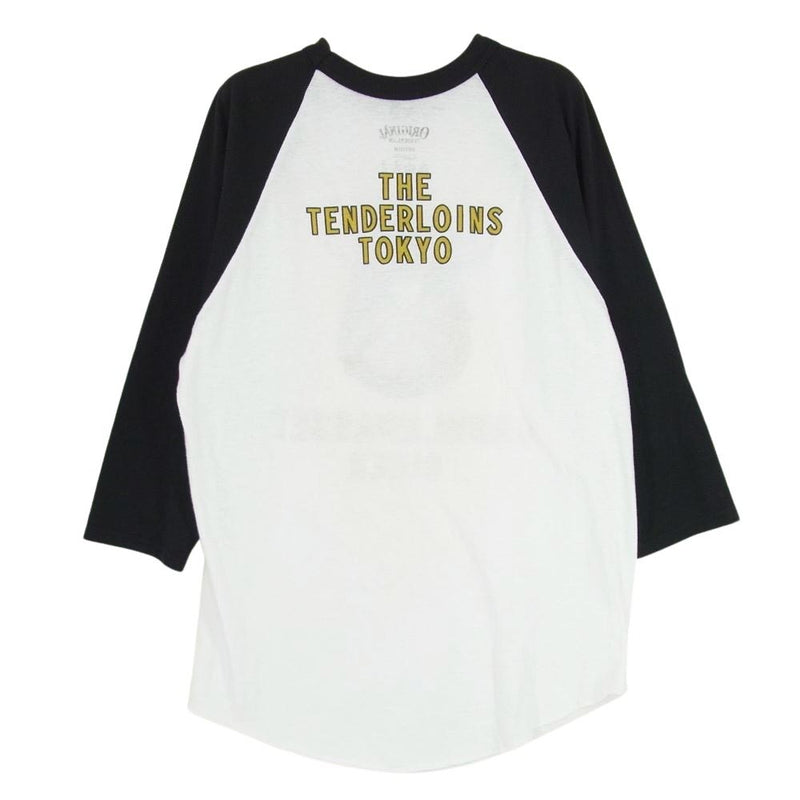 TENDERLOIN テンダーロイン 17SS T-RAGLAN 3/4 CAHULAWASSEE RIVER プリント ラグラン カットソー ブラック系 M【中古】