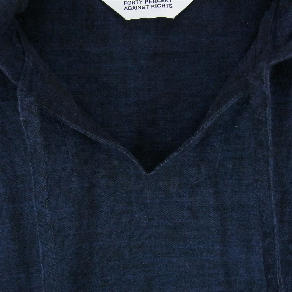 FORTY PERCENT AGAINST RIGHTS FPAR フォーティー パーセント アゲインスト ライツ 19SS FPAR MEX HOODED SHIRT LS フーディー プルオーバー シャツ 長袖 ネイビー系 S【中古】