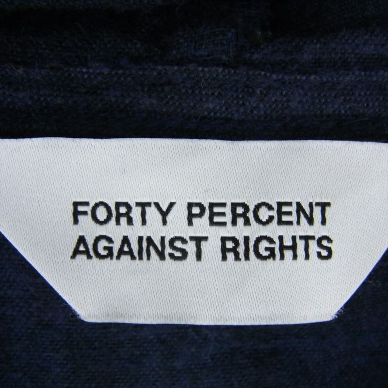 FORTY PERCENT AGAINST RIGHTS FPAR フォーティー パーセント アゲインスト ライツ 19SS FPAR MEX HOODED SHIRT LS フーディー プルオーバー シャツ 長袖 ネイビー系 S【中古】