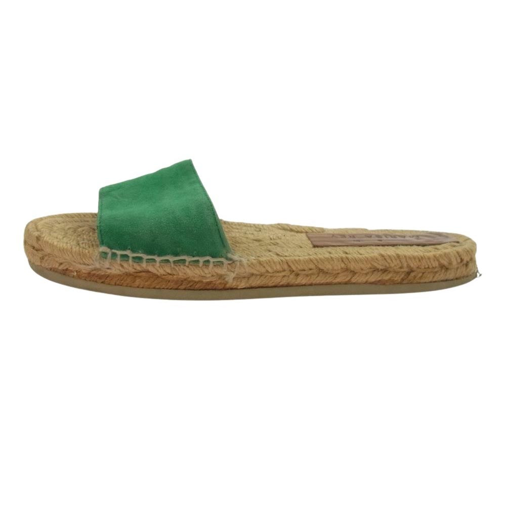 マリサ レイ DELFOS SANDALS デルフィ 藁 スエード サンダル グリーン系 37【中古】