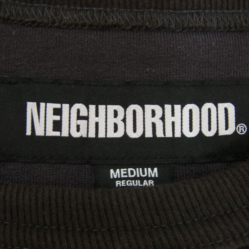 NEIGHBORHOOD ネイバーフッド 24SS 241FPNH-CSM07 PILE CREWNECK SS ロゴ刺繍 パイル地 ショートスリーブ クルーネック 半袖 カットソー ダークグレー系 M【中古】