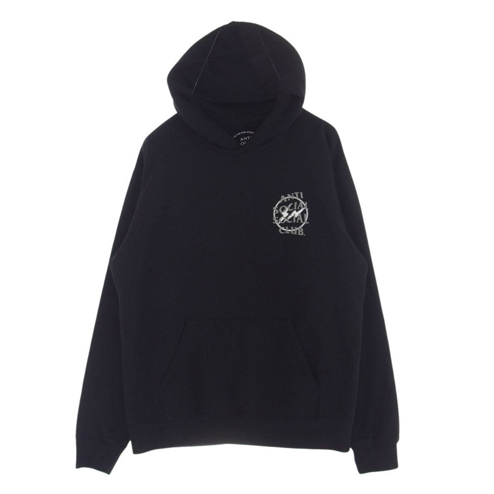 アンチソーシャルソーシャルクラブ × fragment designフラグメントデザイン ASSC Bolt Hoodie ボルト フーディ スウェット パーカー ブラック系 L【中古】