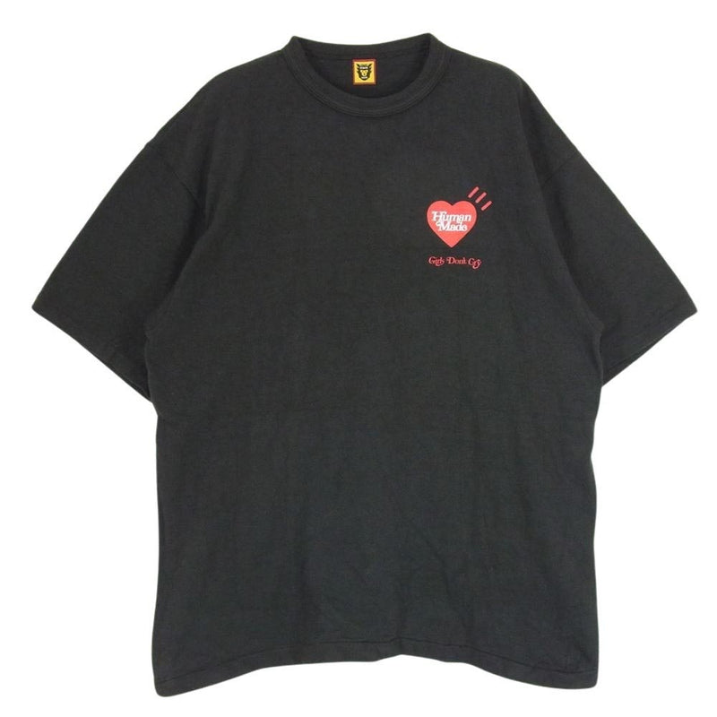 HUMAN MADE ヒューマンメイド 23SS XX25TE012 girls don't cry ガールズドントクライ GDC VALENTINE'S DAY T-SHIRT Ｔシャツ ブラック系 2XL【中古】