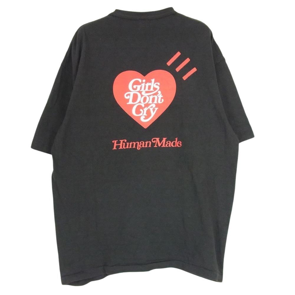 HUMAN MADE ヒューマンメイド 23SS XX25TE012 girls don't cry ガールズドントクライ GDC VALENTINE'S DAY T-SHIRT Ｔシャツ ブラック系 2XL【中古】