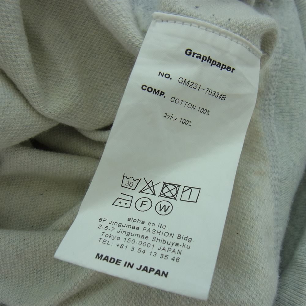 GRAPHPAPER グラフペーパー GM231-70334B Denim Mix Terry Crew Neck Sweater デニム ミックス テリー クルーネック スウェット ホワイト系 F【極上美品】【中古】