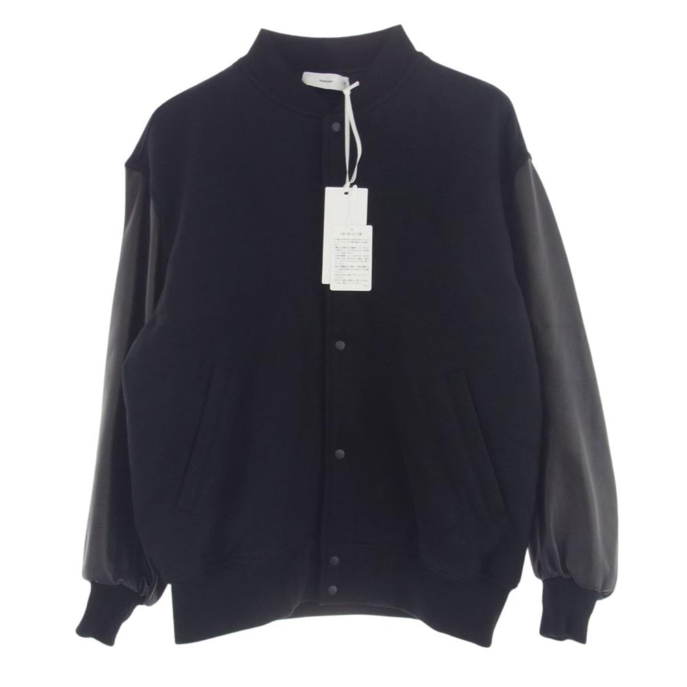 GRAPHPAPER グラフペーパー GM233-30298B Light Melton Stadium jacket メルトン スタジアム ジャケット スタジャン ブラック系 1【美品】【中古】