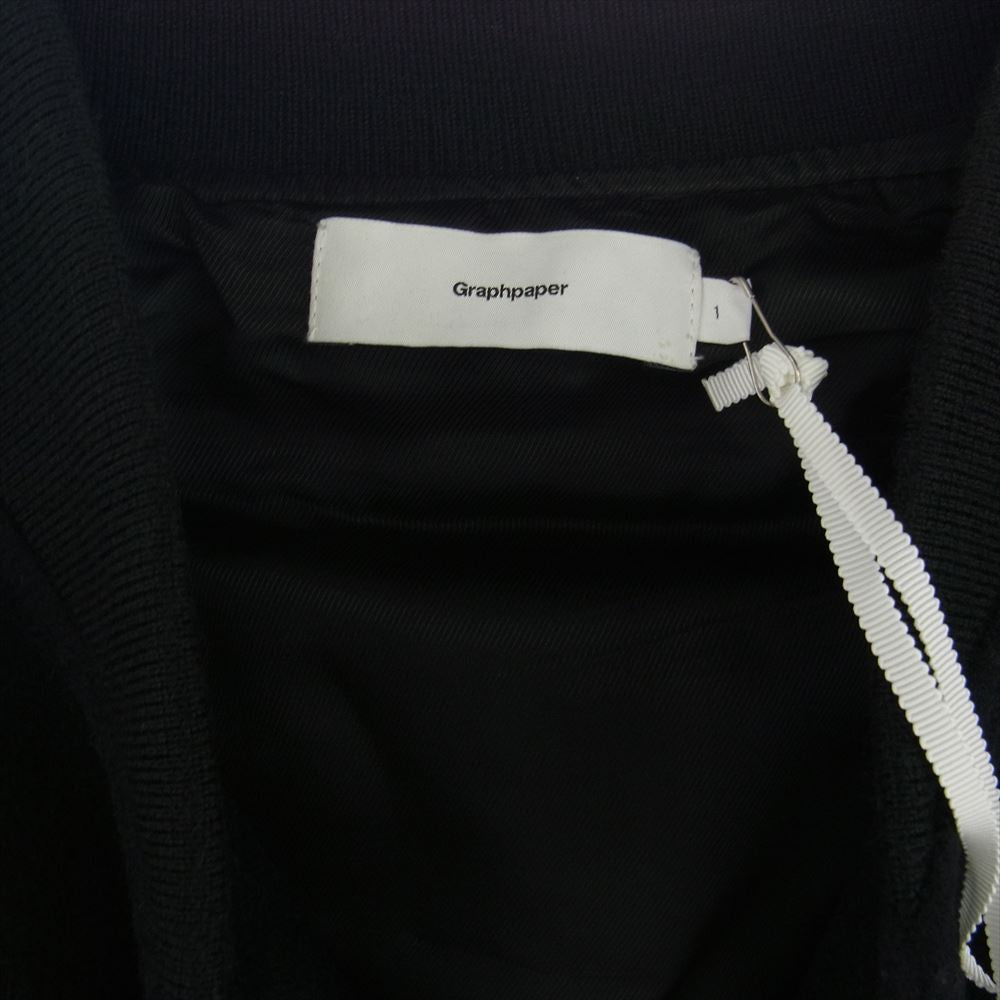 GRAPHPAPER グラフペーパー GM233-30298B Light Melton Stadium jacket メルトン スタジアム ジャケット スタジャン ブラック系 1【美品】【中古】