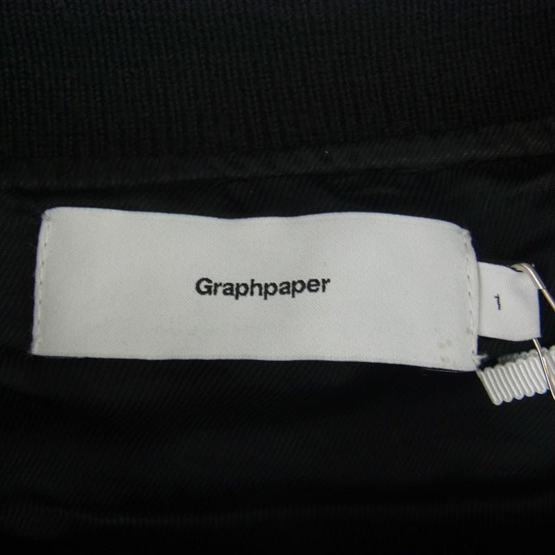 GRAPHPAPER グラフペーパー GM233-30298B Light Melton Stadium jacket メルトン スタジアム ジャケット スタジャン ブラック系 1【美品】【中古】