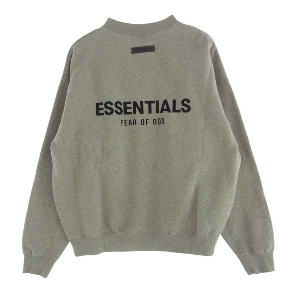 FEAR OF GOD フィアオブゴッド ESSENTIALS エッセンシャルズ Crewneck Dark Oatmeal バックロゴ ダーク オートミール スウェット トレーナー グレー系 M【中古】