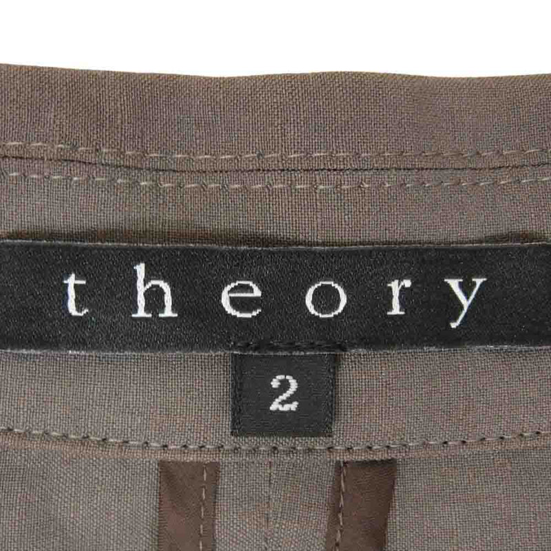 theory セオリー リネン レーヨン 無地 日本製 テーラード ジャケット グレー系 2【中古】