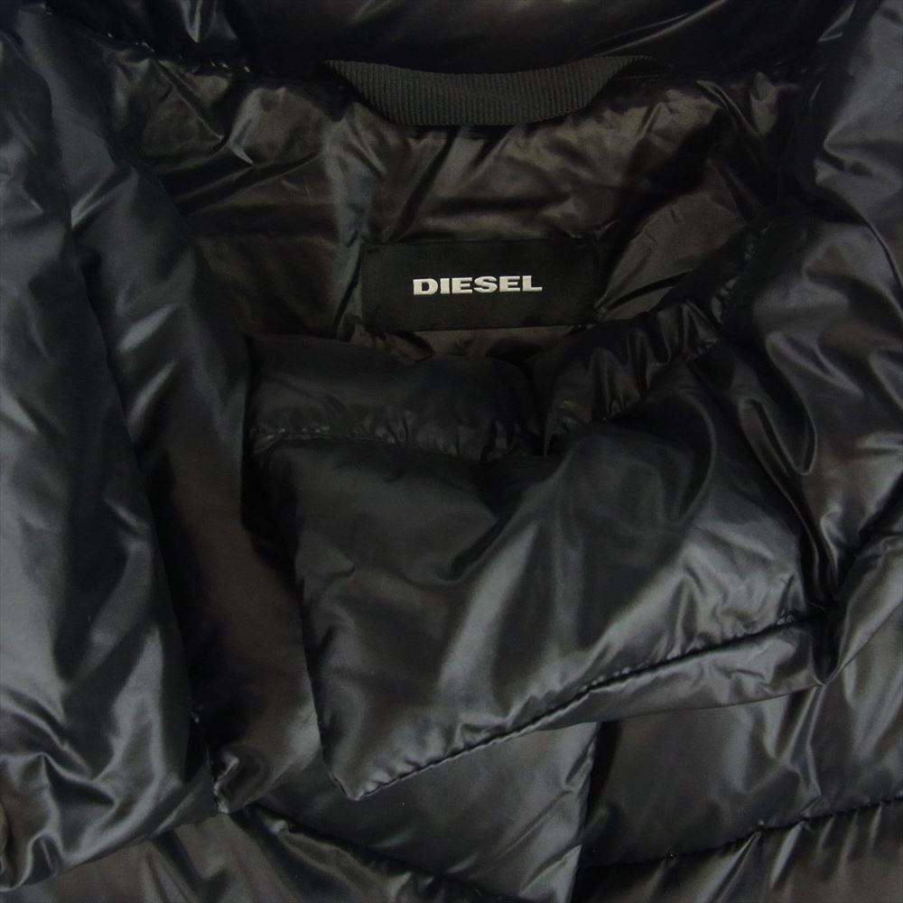 DIESEL ディーゼル HERMA ハイネック ミドル丈 ダウン コート ブラック系 XXS【中古】