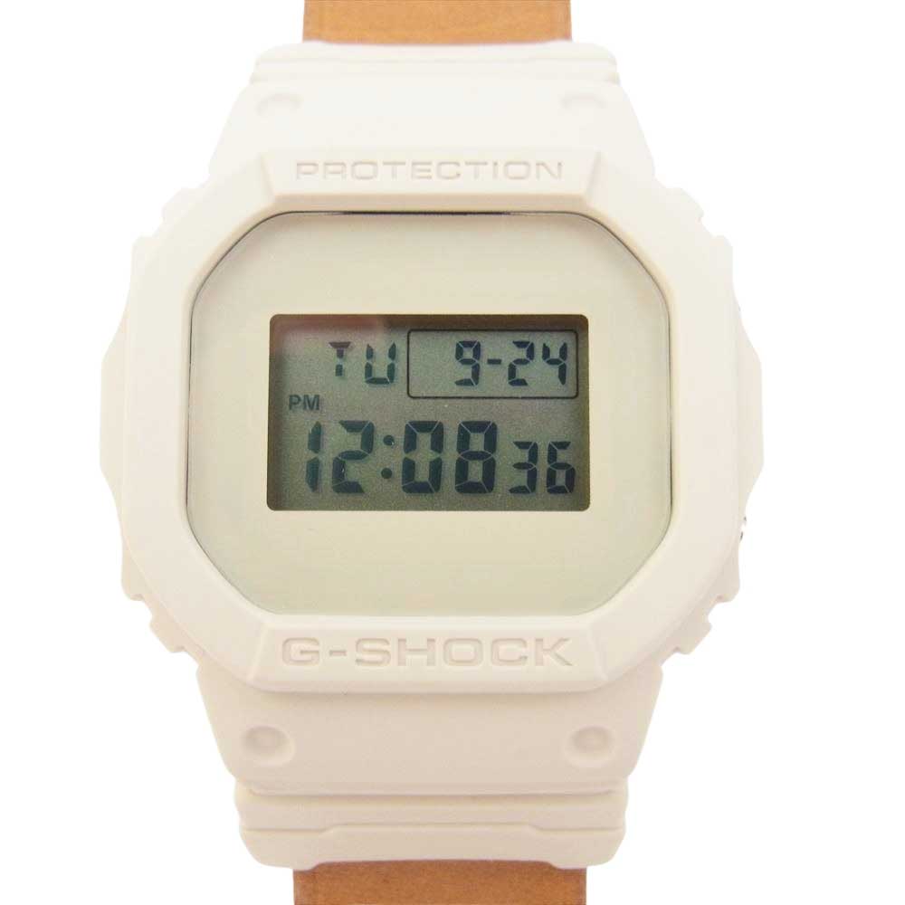 G-SHOCK ジーショック bs-rc-gsk × Hender Scheme エンダースキーマ DW-5600VT レザー ベルト デジタル 腕時計 ホワイト系【美品】【中古】