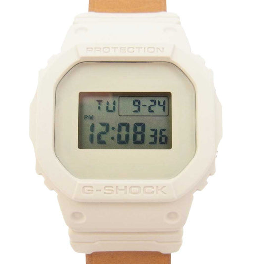G-SHOCK ジーショック bs-rc-gsk × Hender Scheme エンダースキーマ DW-5600VT レザー ベルト デジタル 腕時計 ホワイト系【美品】【中古】