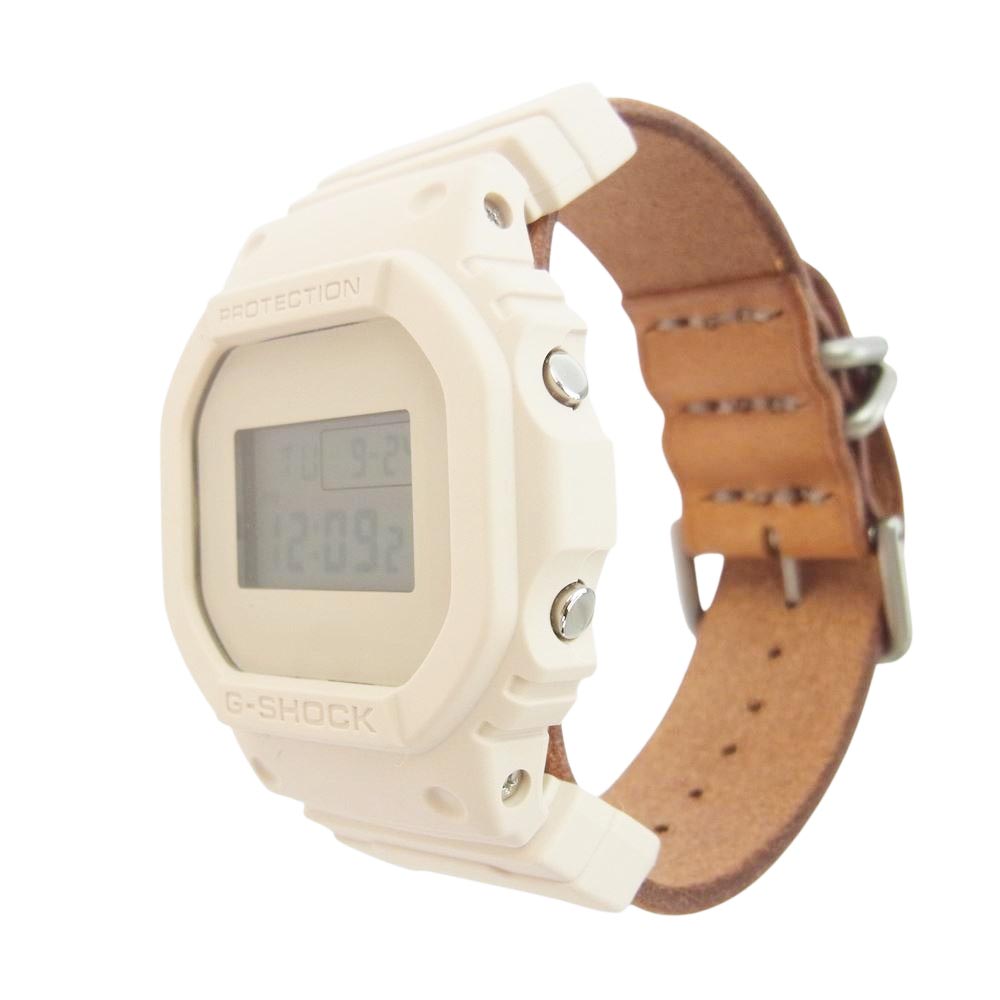 G-SHOCK ジーショック bs-rc-gsk × Hender Scheme エンダースキーマ DW-5600VT レザー ベルト デジタル 腕時計 ホワイト系【美品】【中古】