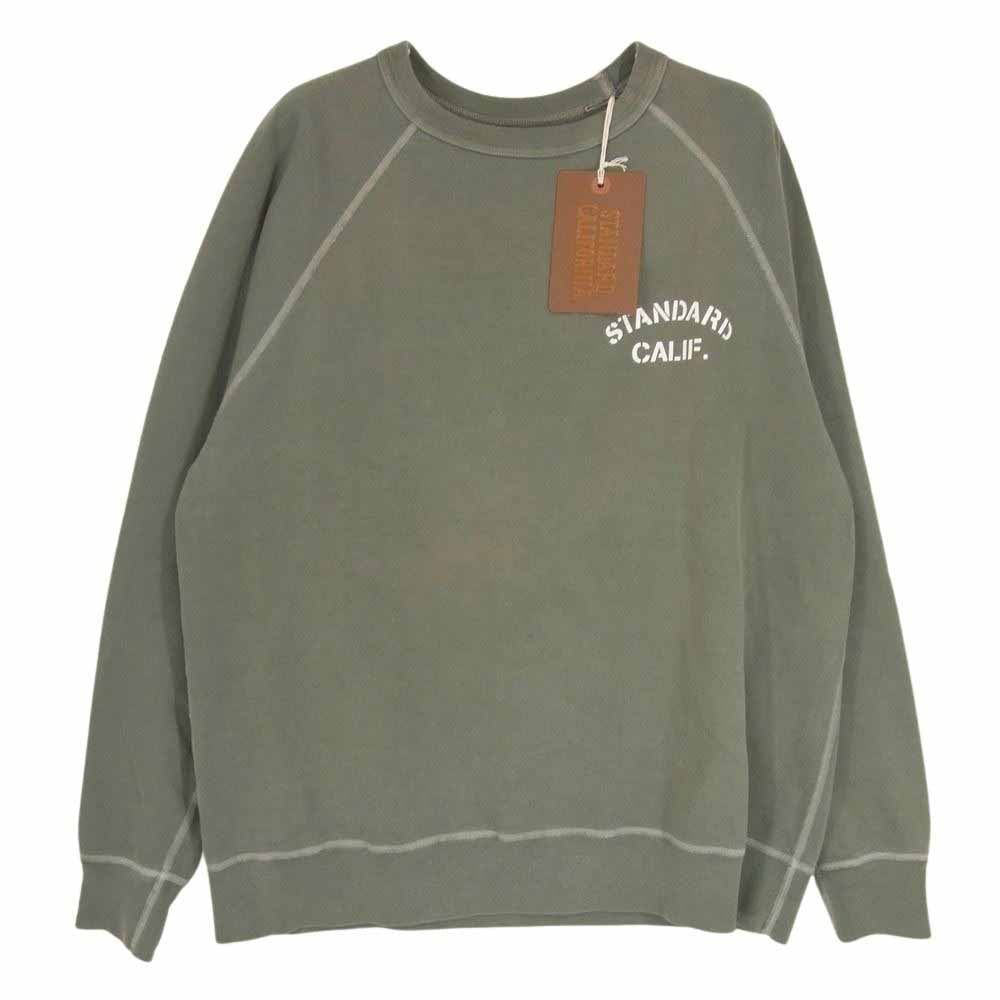 STANDARD CALIFORNIA スタンダードカリフォルニア SD PIMA COTTON LOGO SWEAT ピマコットン スウェット カーキ系 M【美品】【中古】