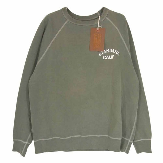 STANDARD CALIFORNIA スタンダードカリフォルニア SD PIMA COTTON LOGO SWEAT ピマコットン スウェット カーキ系 M【美品】【中古】