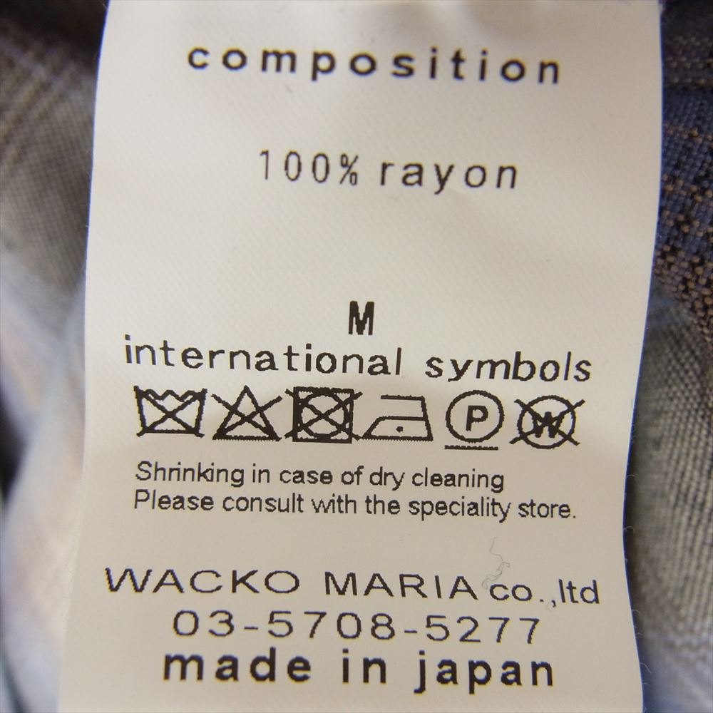 WACKO MARIA ワコマリア 24SS 24SS-WMS-OC10 OMBRE CHECK OPEN COLLAR SHIRT S/S オンブレチェック アロハ オープンカラー シャツ ブルー系 M【美品】【中古】