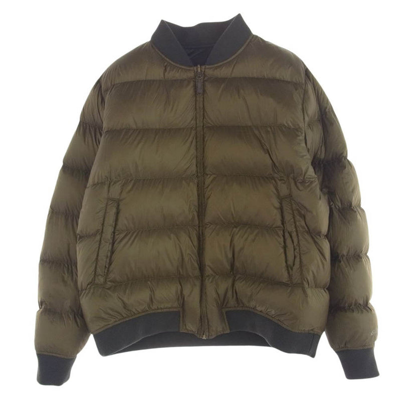 Eddie Bauer エディー・バウアー リバーシブル ダウン ブルゾン ジャケット カーキ系 ダークグレー系 ブラック系 L【中古】