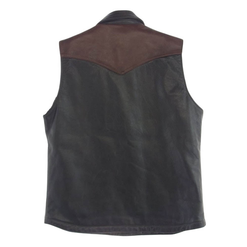 デラックスウエア D-16SP ALL HORSEHIDE VEST 裏地ボア オール ホースハイド レザー ベスト ブラウン系 ブラック系 L【中古】