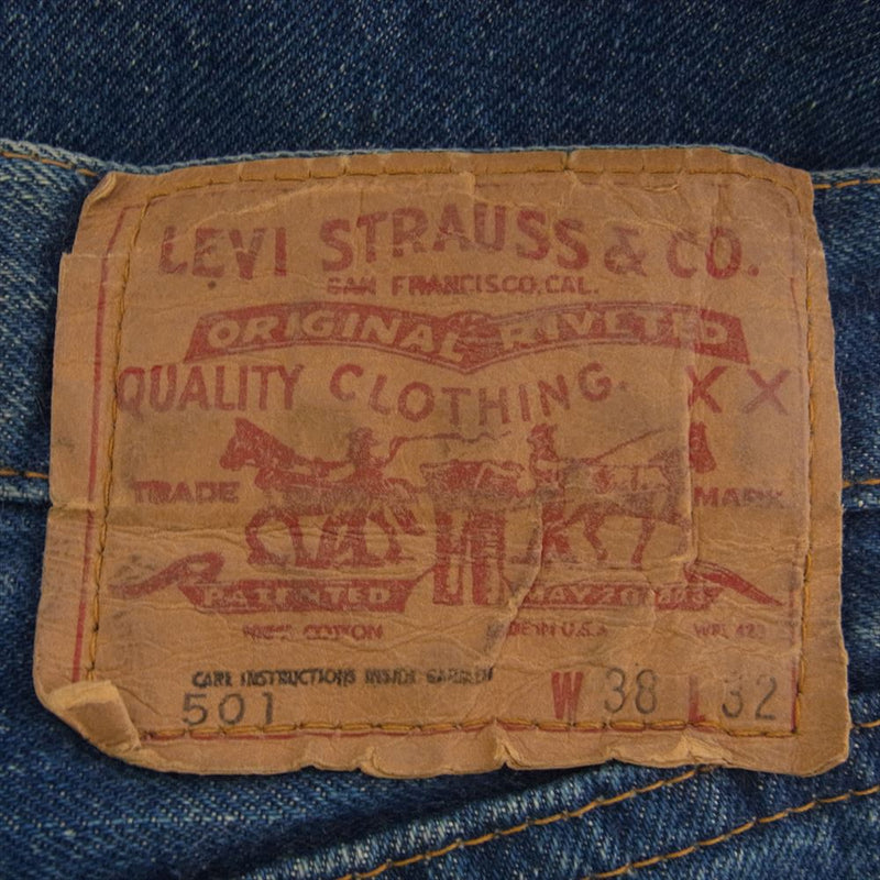 Levi's リーバイス ヴィンテージ 501 66前期 スモールe ボタンフライ ストレート デニム パンツ インディゴブルー系【中古】